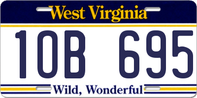 WV license plate 1OB695