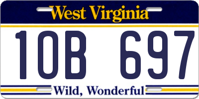 WV license plate 1OB697