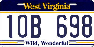 WV license plate 1OB698