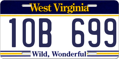 WV license plate 1OB699