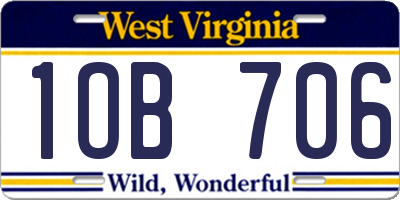 WV license plate 1OB706