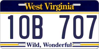 WV license plate 1OB707
