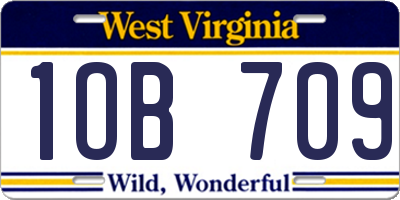 WV license plate 1OB709