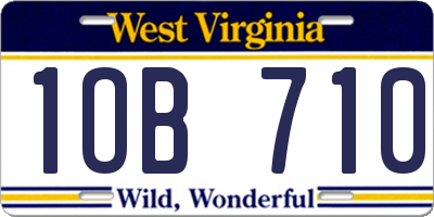 WV license plate 1OB710