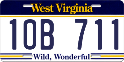 WV license plate 1OB711