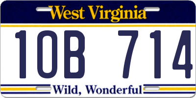 WV license plate 1OB714