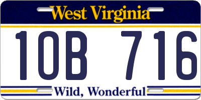 WV license plate 1OB716