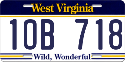 WV license plate 1OB718