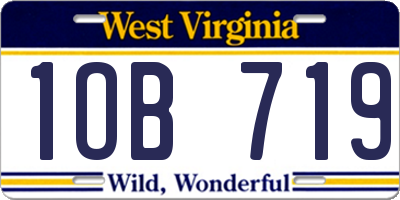 WV license plate 1OB719