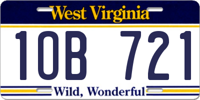 WV license plate 1OB721