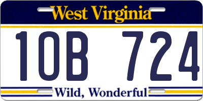 WV license plate 1OB724