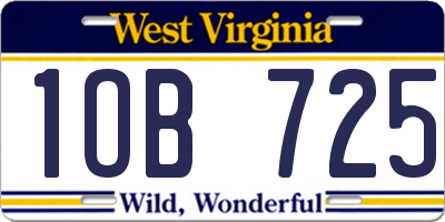 WV license plate 1OB725