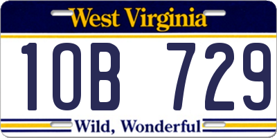 WV license plate 1OB729