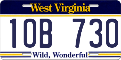 WV license plate 1OB730