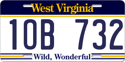 WV license plate 1OB732