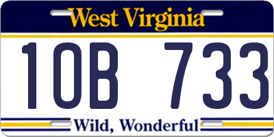 WV license plate 1OB733