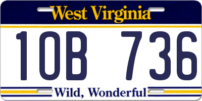 WV license plate 1OB736