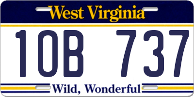 WV license plate 1OB737