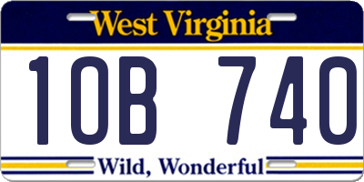 WV license plate 1OB740