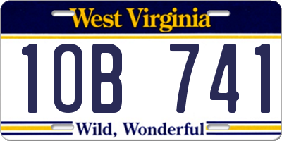 WV license plate 1OB741