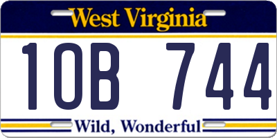 WV license plate 1OB744