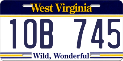 WV license plate 1OB745