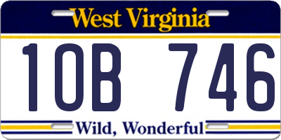 WV license plate 1OB746