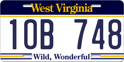 WV license plate 1OB748