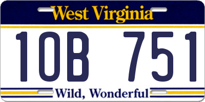 WV license plate 1OB751