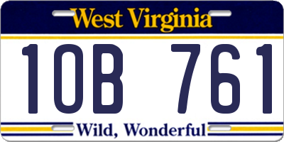 WV license plate 1OB761