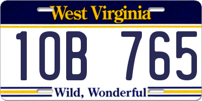 WV license plate 1OB765