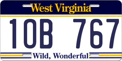 WV license plate 1OB767