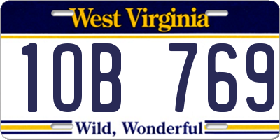 WV license plate 1OB769