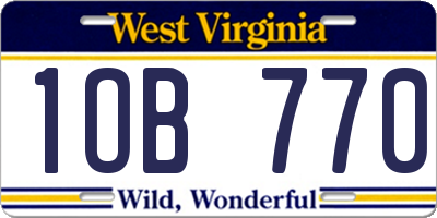 WV license plate 1OB770