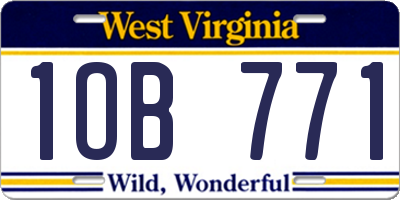WV license plate 1OB771