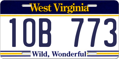 WV license plate 1OB773