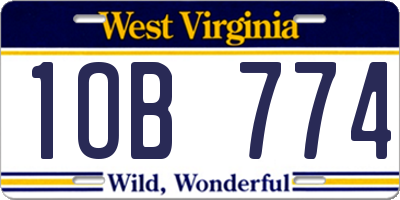 WV license plate 1OB774