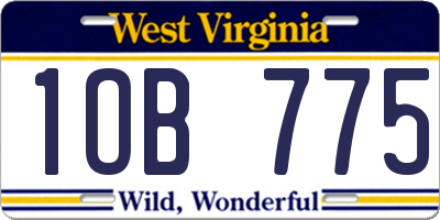 WV license plate 1OB775