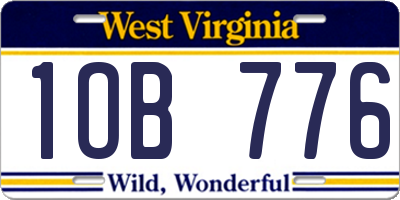 WV license plate 1OB776