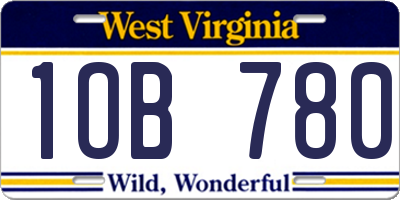 WV license plate 1OB780