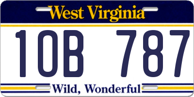 WV license plate 1OB787