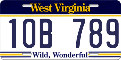WV license plate 1OB789