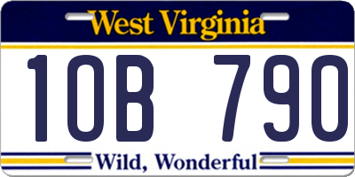 WV license plate 1OB790
