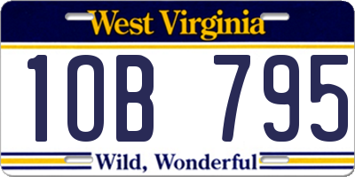 WV license plate 1OB795
