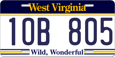 WV license plate 1OB805