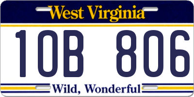 WV license plate 1OB806