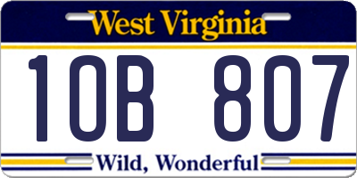 WV license plate 1OB807