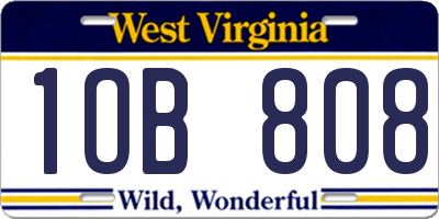 WV license plate 1OB808