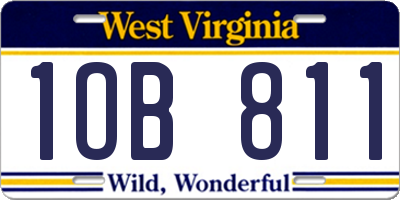 WV license plate 1OB811