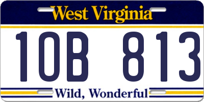 WV license plate 1OB813